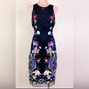 Black embroidered Nicole Miller dress